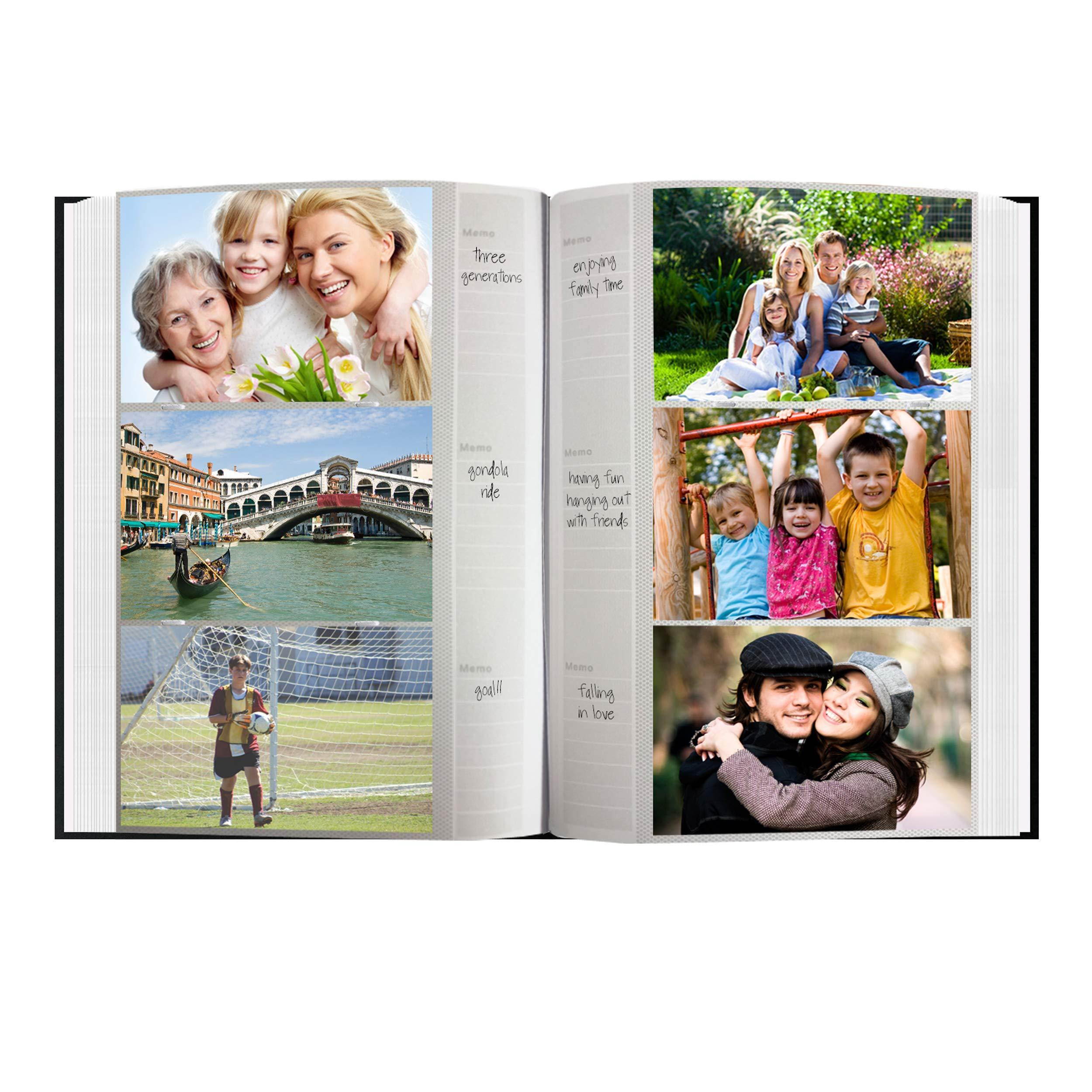 pioneer collage frame embossed family sewn leatherette cover 300 pocket photo album, black
