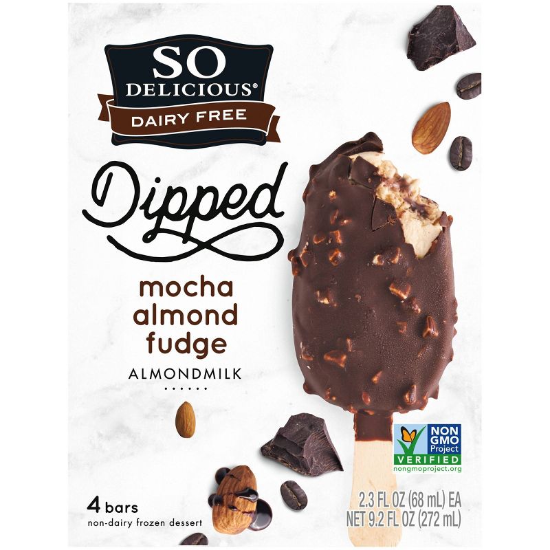 So Delicious Dairy Free Almond Milk - Mocha Almond Fudge Frozen Dessert Bar - 9.2oz