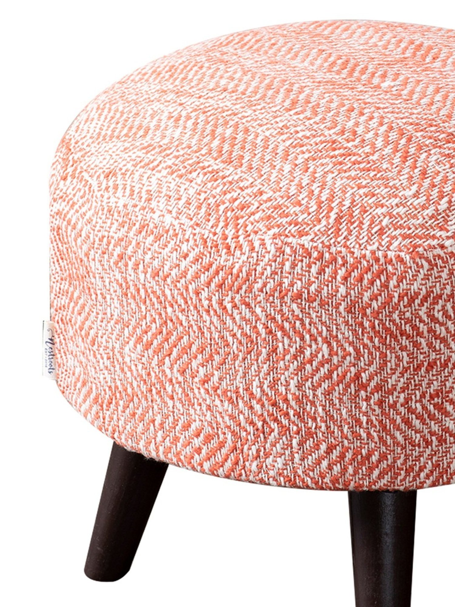 Chumbak French Sahara Solid Mustard Yellow Wood Ottoman