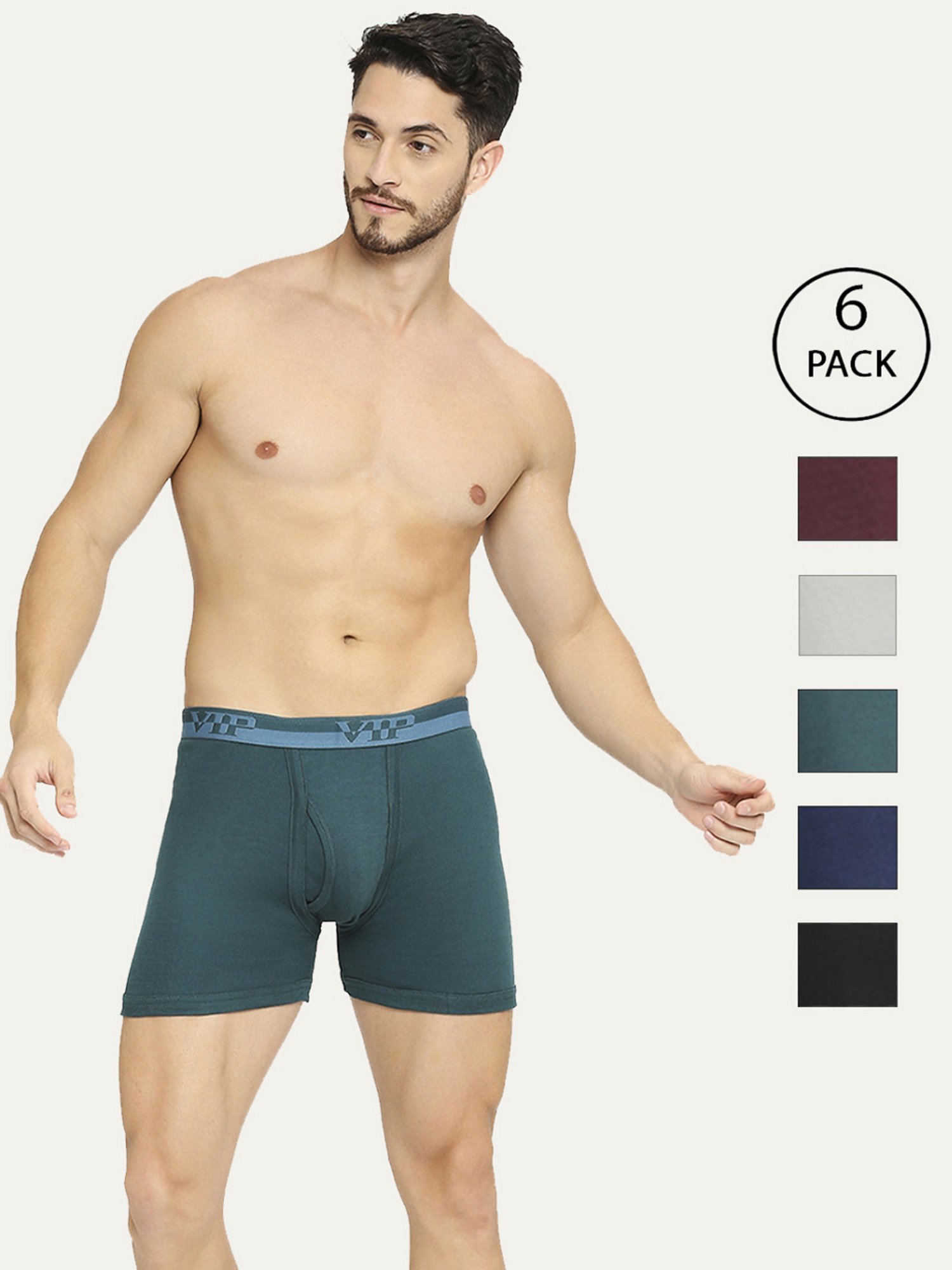 Vip Multicolored  Skinny Fit Trunks - Pack Of 6