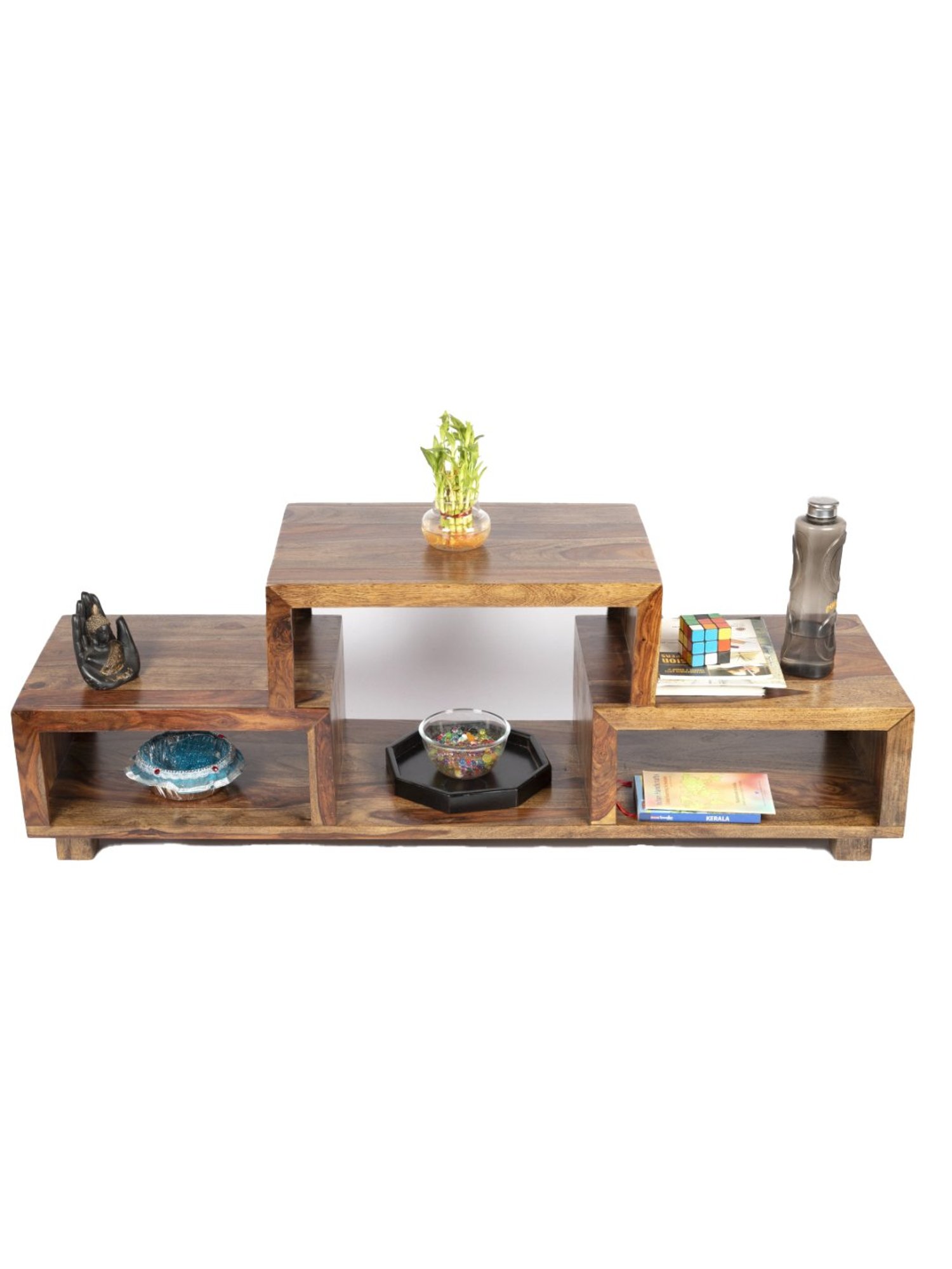 Ikiriya Allen Brown Wood Contemporary Designed TV Entertainment Unit Teak Finish