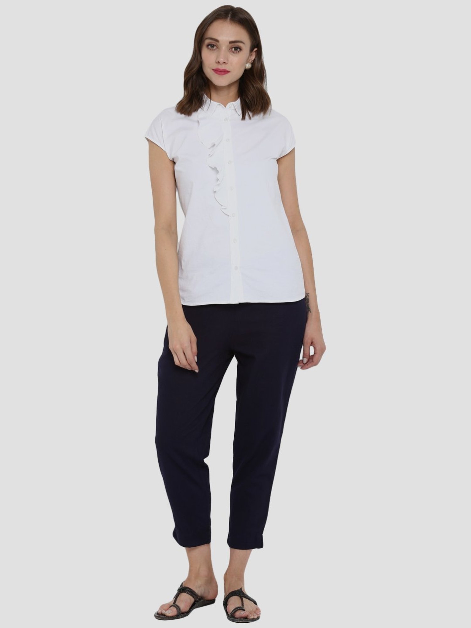 Sringam Navy Cotton Pants