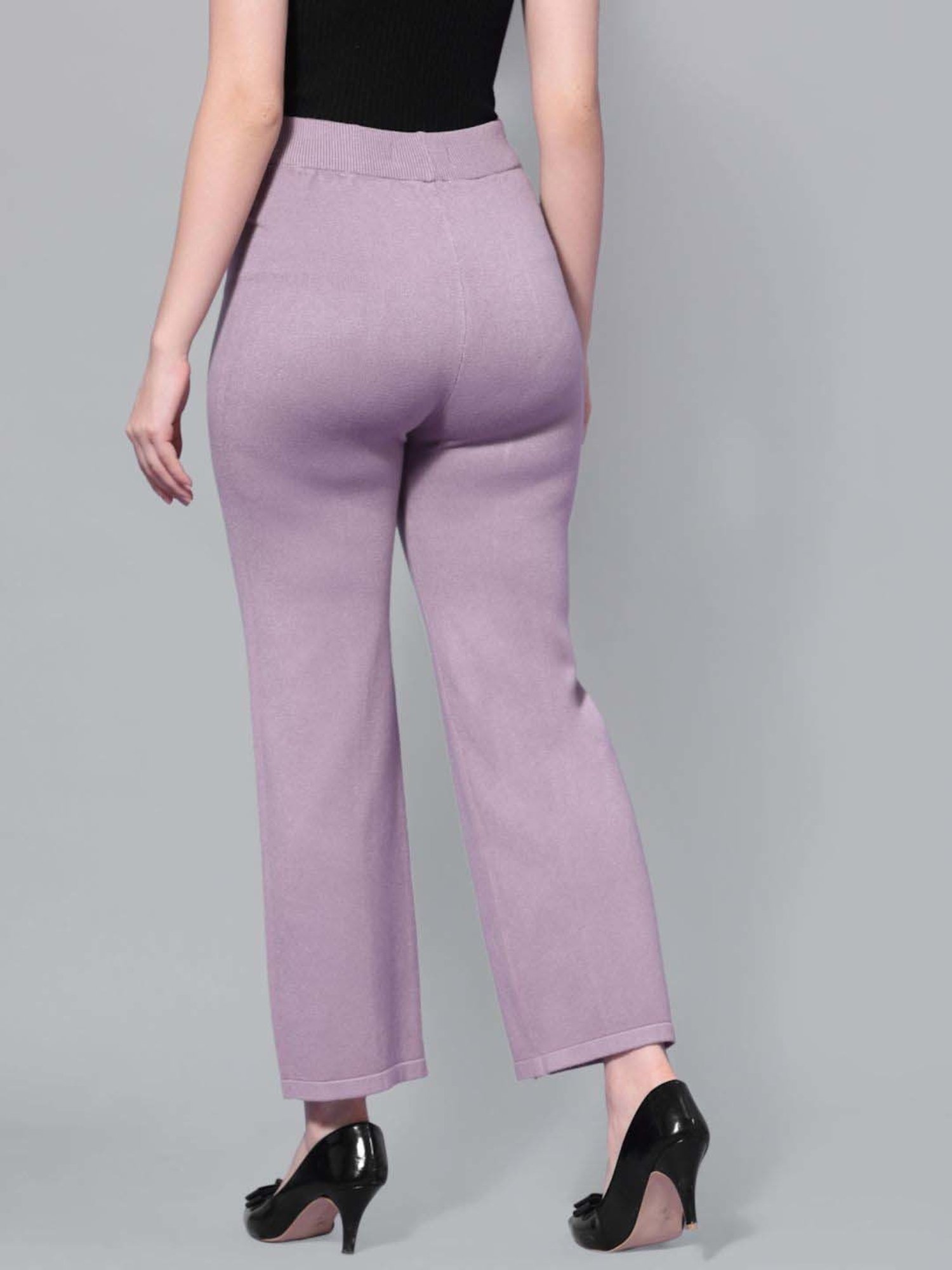 Mafadeny Mauve Self Pattern Palazzos