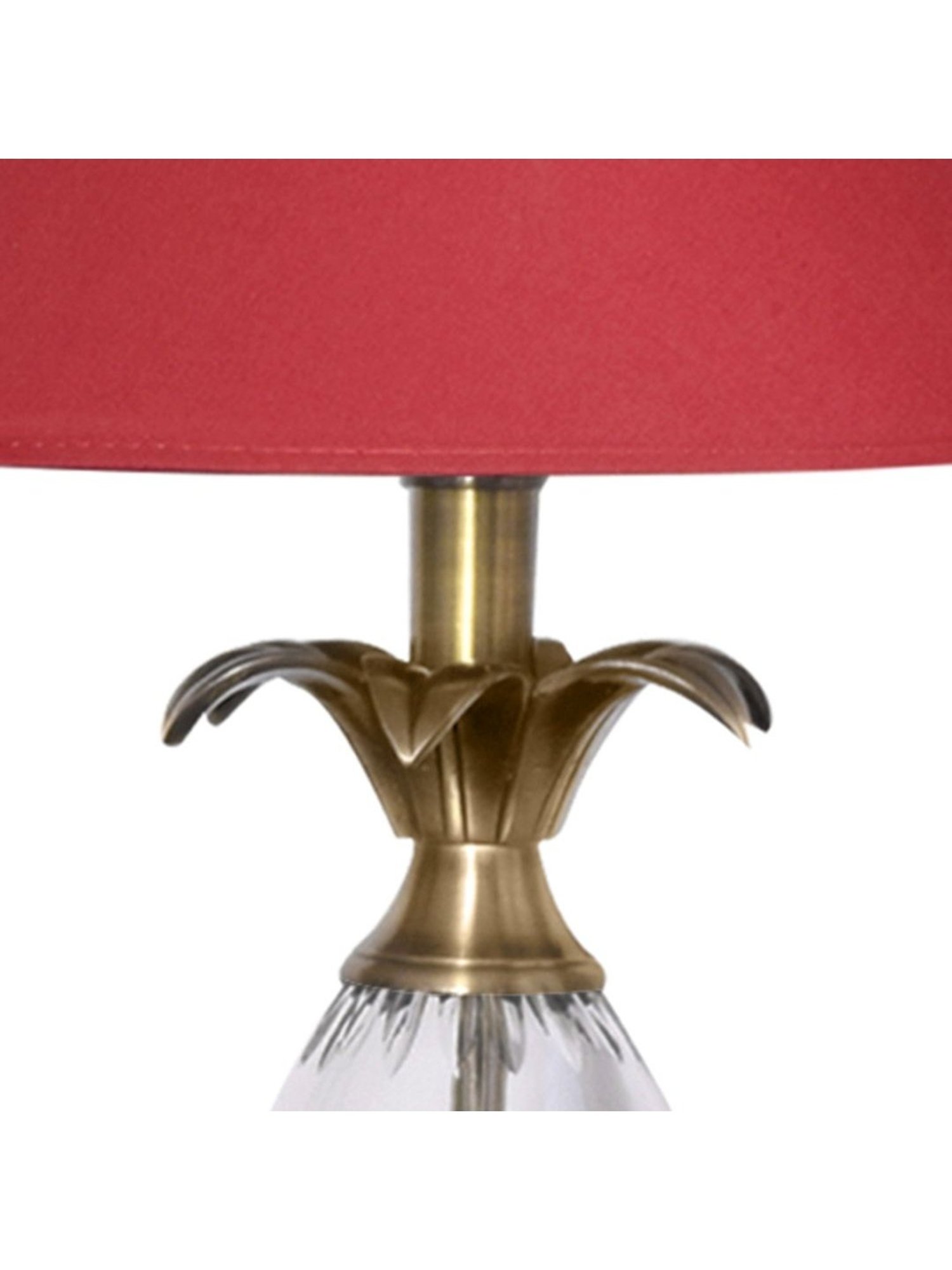 Kapoor Lamp Shades Brass Antique & Red Brass Louise & Cotton Shade Table Lamp