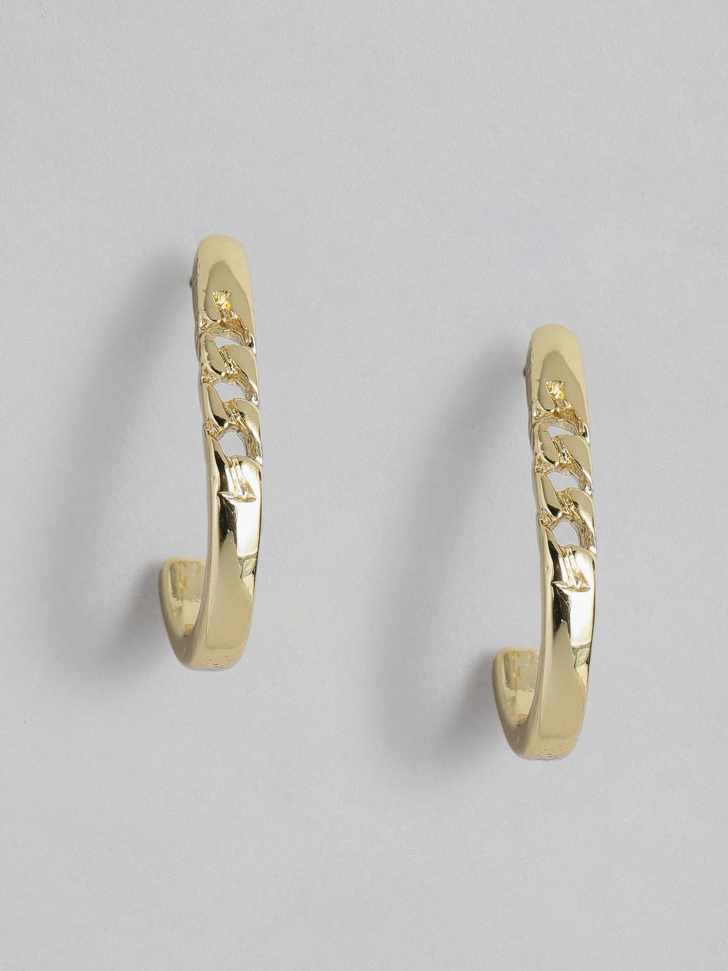 Estele Gold-Plated Half Hoop Earrings for Women/Girls