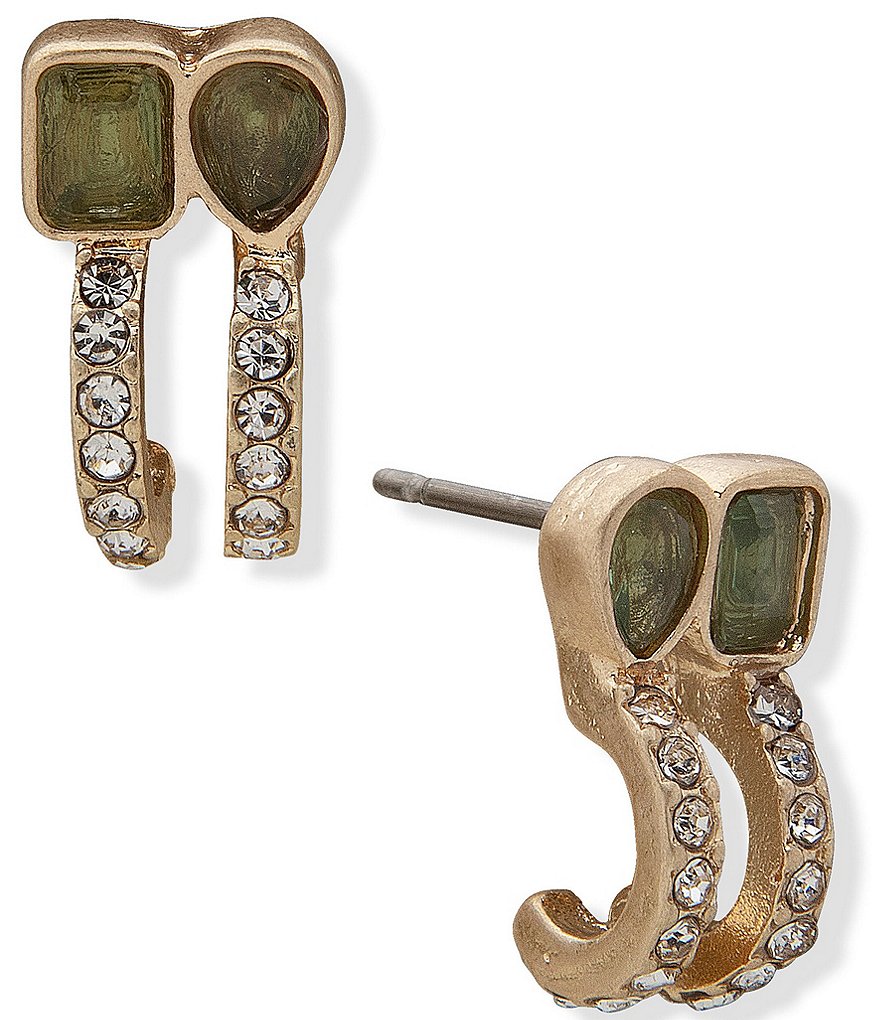 Lonna & Lilly Stone C Hoop Earrings