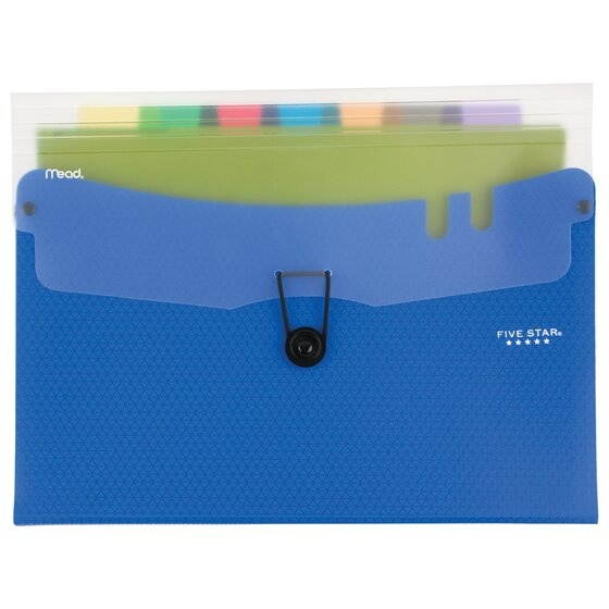 Five Star 7-Pocket Expanding File with Removable Files 8 12 x 11 Cobalt Blue -