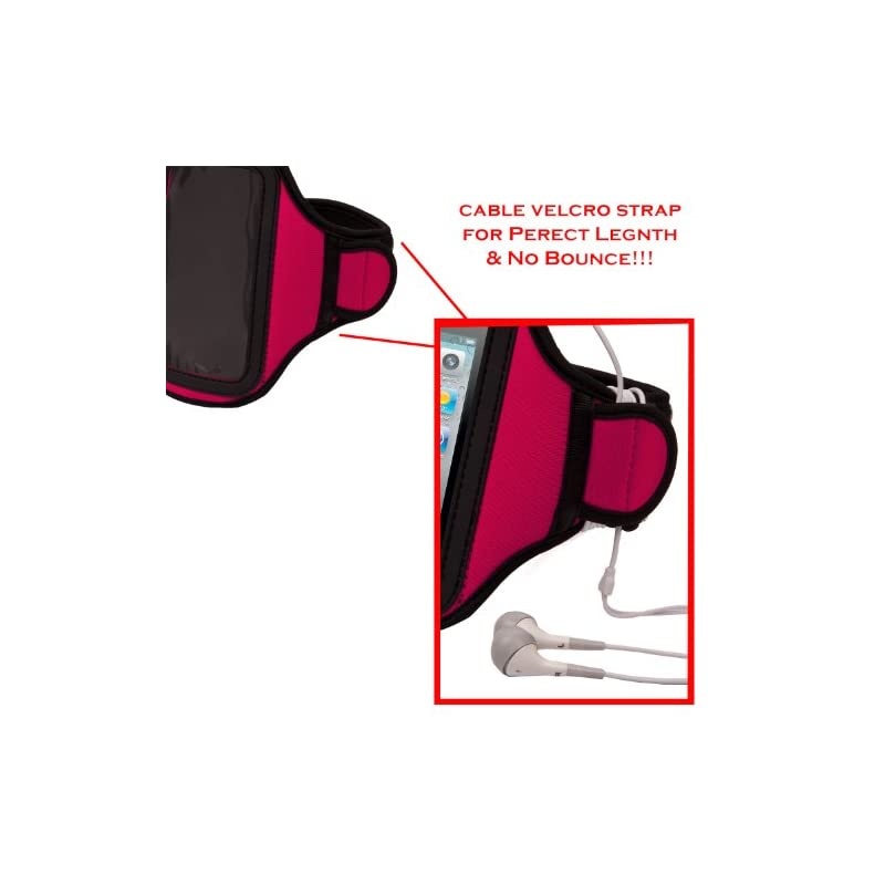 OEM VG Brand Magenta Armband with Sweat Resistant Lining and Unique Key Pocket for Nokia Lumia 920 Smart Phone + VanGoddy Wrist Band