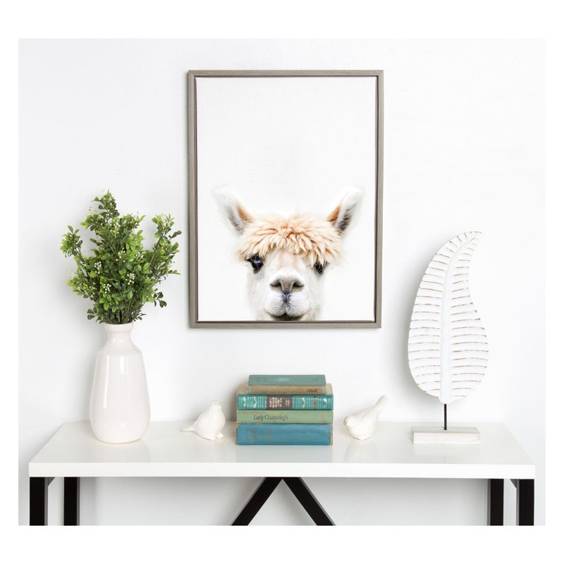 18" x 24" Sylvie Alpaca Bangs Canvas Wall Art by Amy Peterson Gray - Kate and Laurel