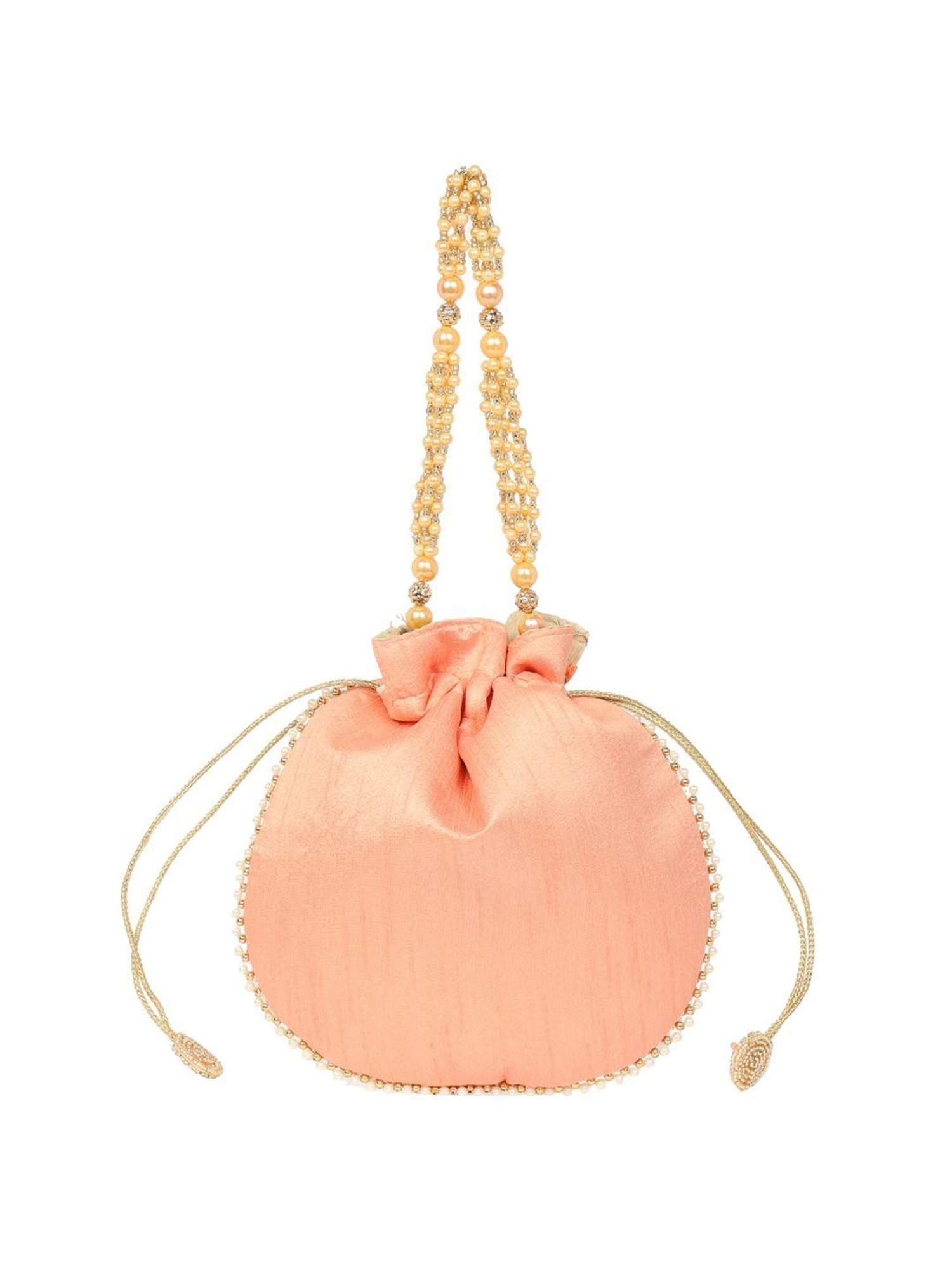 Lavie Beige & Peach Fabric Potli