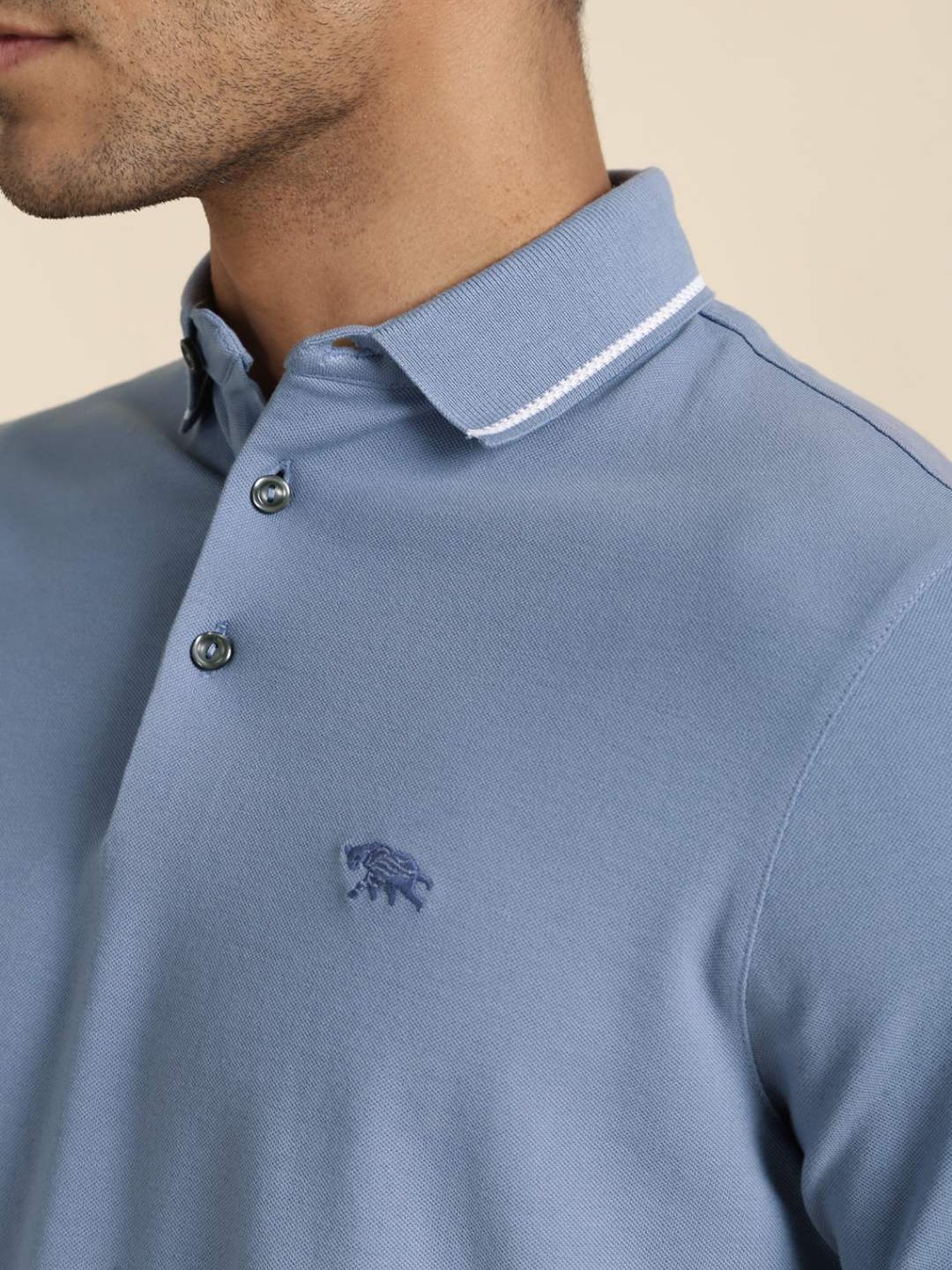 Andamen Blue Regular Fit Polo T-Shirt