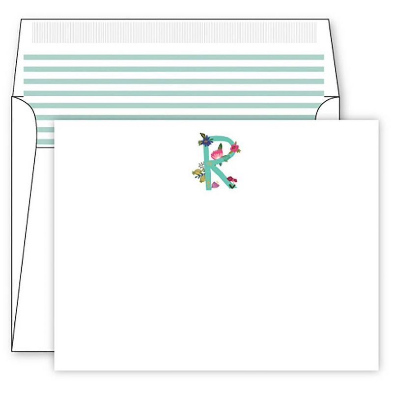 Die -Cut Social Set Vintage Floral Monogram - R