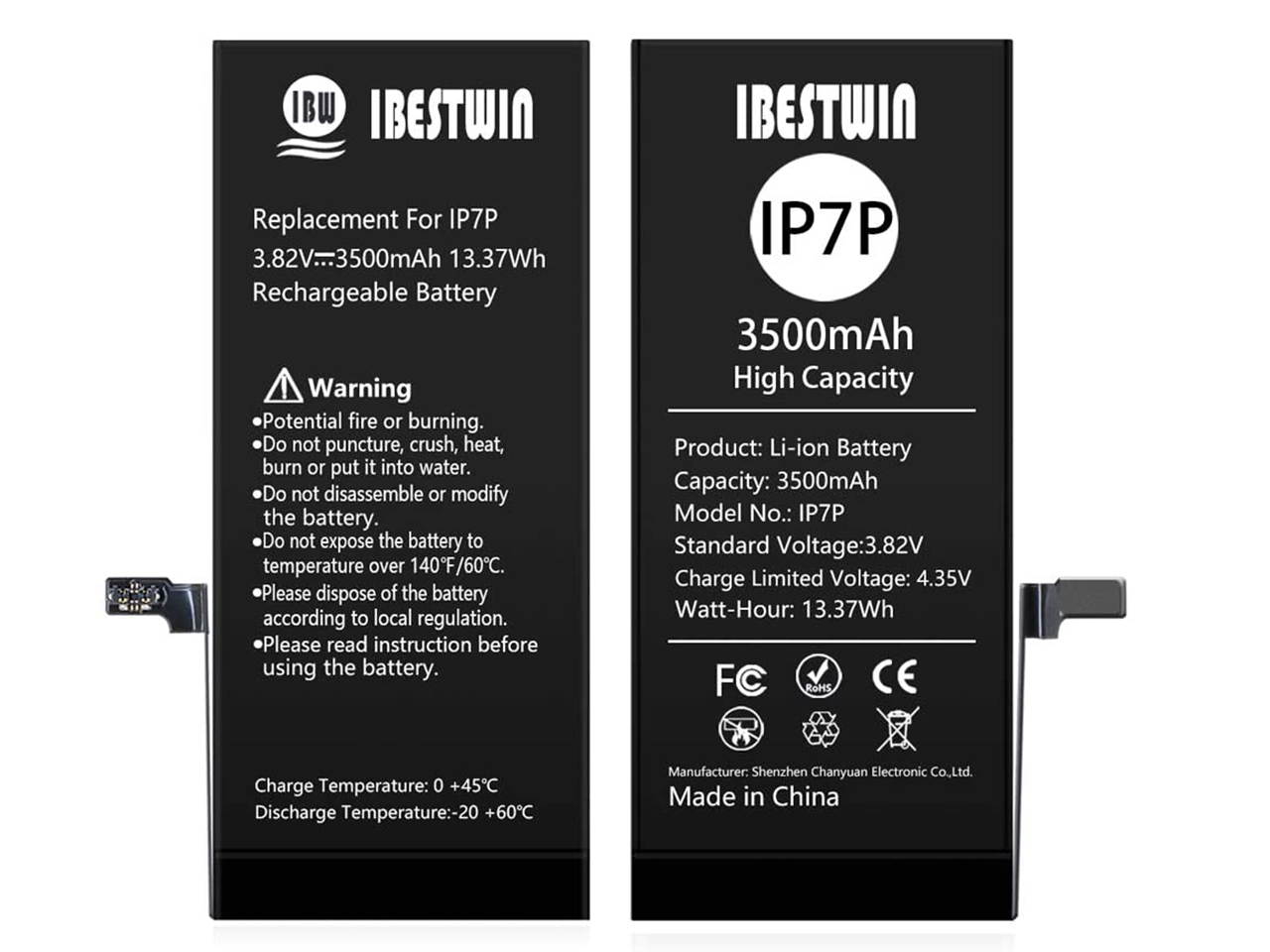 Battery for iPhone 7 Plus IBESTWIN Upgraded High Capacity 3500mAh Replacement Battery for IP 7 Plus with Full Remove Tool Kit Adhesive and Instruction