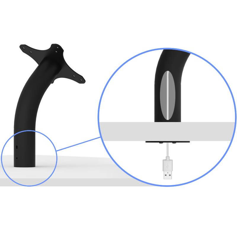 VidaMount Black Home Button Covered Enclosure and Fixed Neck Wall/Table Surface Mount [Bundle] compatible with iPad Mini 1/2/3