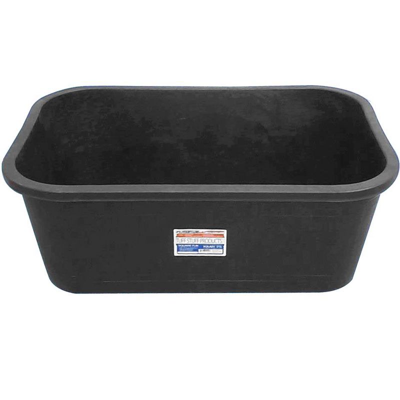 Tuff Stuff TS-KMR75 Heavy Duty 75 Gallon Rectangular Multipurpose Water Feed Storage Tank Tub Container Made from 100 Percent Recycled LDPE, Black