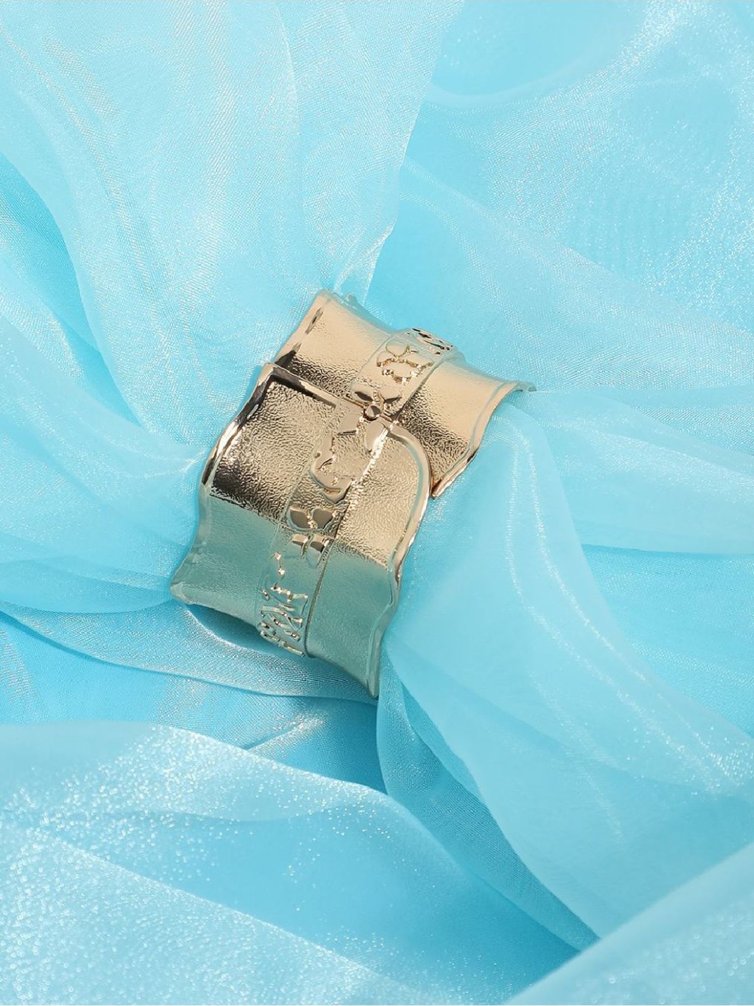 Sohi Women's Dented Textured Bracelet - Gold