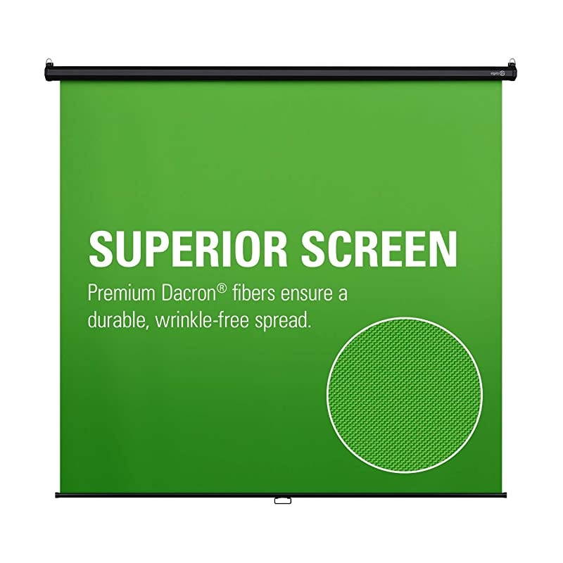 Green Screen MT - Mountable Chroma Key Panel for Background Removal, Auto-locking and Self-Rewinding, Wrinkle-Resistant Chroma-Green Fabric, Robust Metal Casing