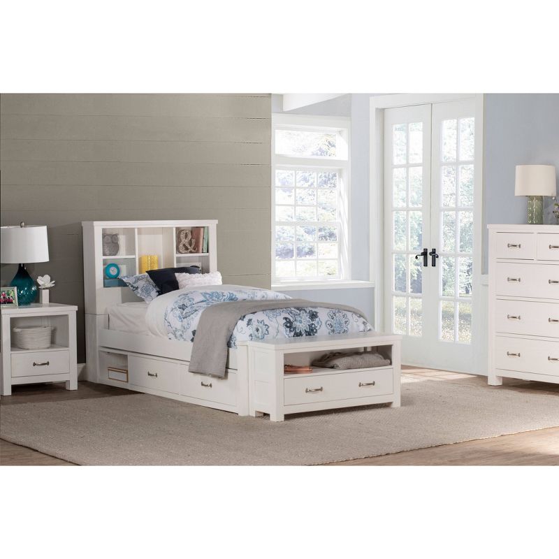 Kids' Twin Highlands Bookcase Bed with Storage Unit White - Hillsdale Furniture