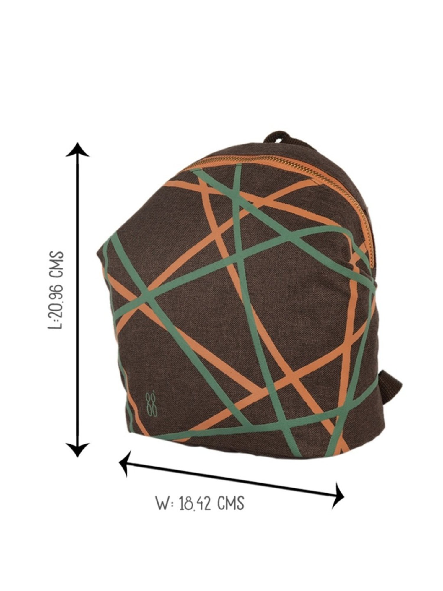 Baggit Brown Printed Medium Backpack