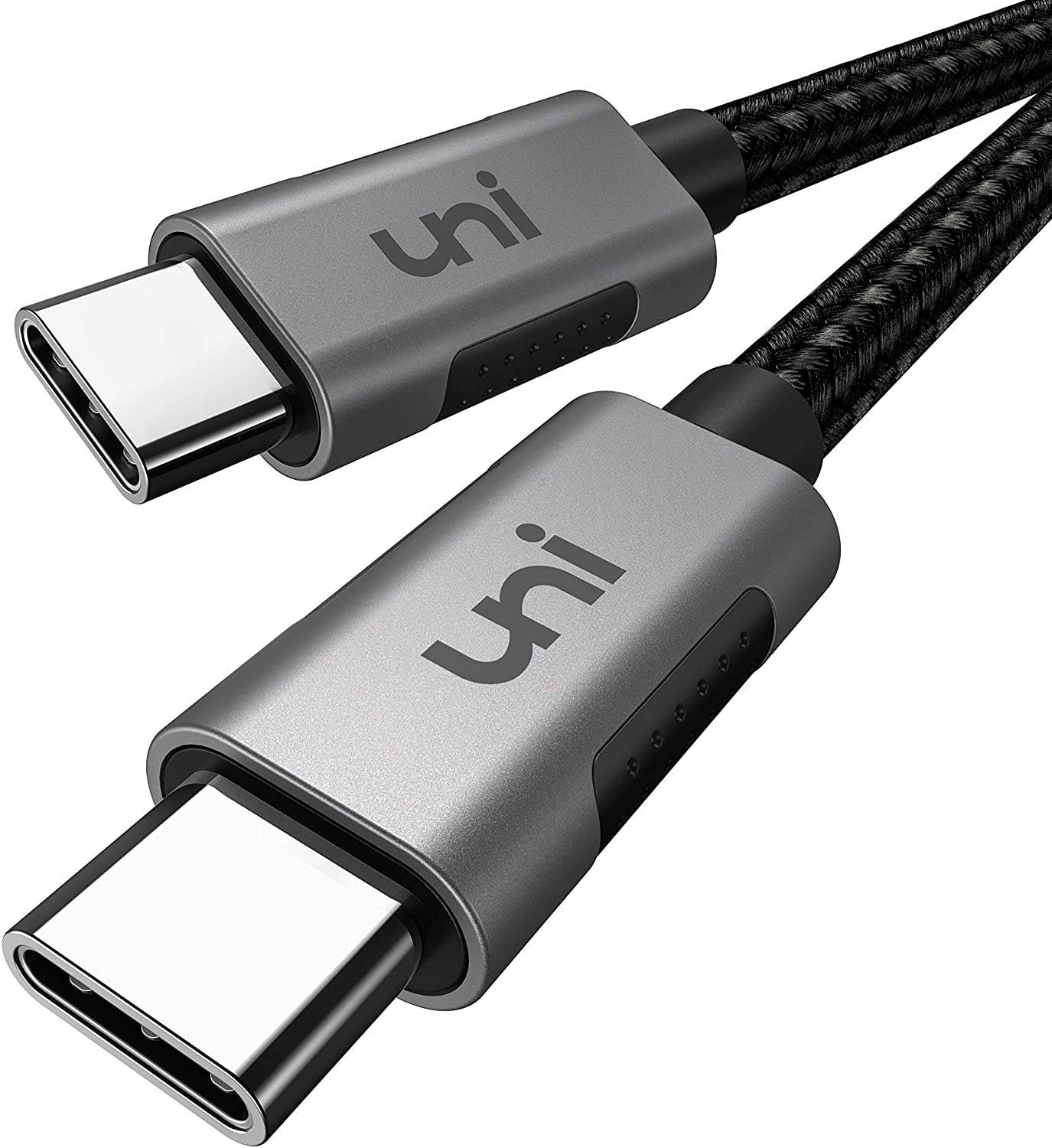 USB C to USB C Cable 100W 10ft uni Long USB Type C 5A Fast Charging Nylon Braided Cord Compatible with MacBook Pro 2020/2019/2018 iPad Pro 2020 Dell XPS 15/13 and More