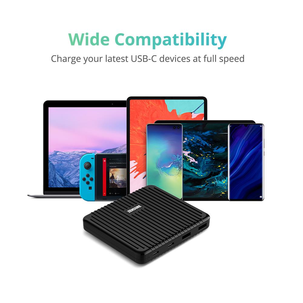 Zendure Superport 4: 100W USB-C Desktop Charger - Black, US CORD