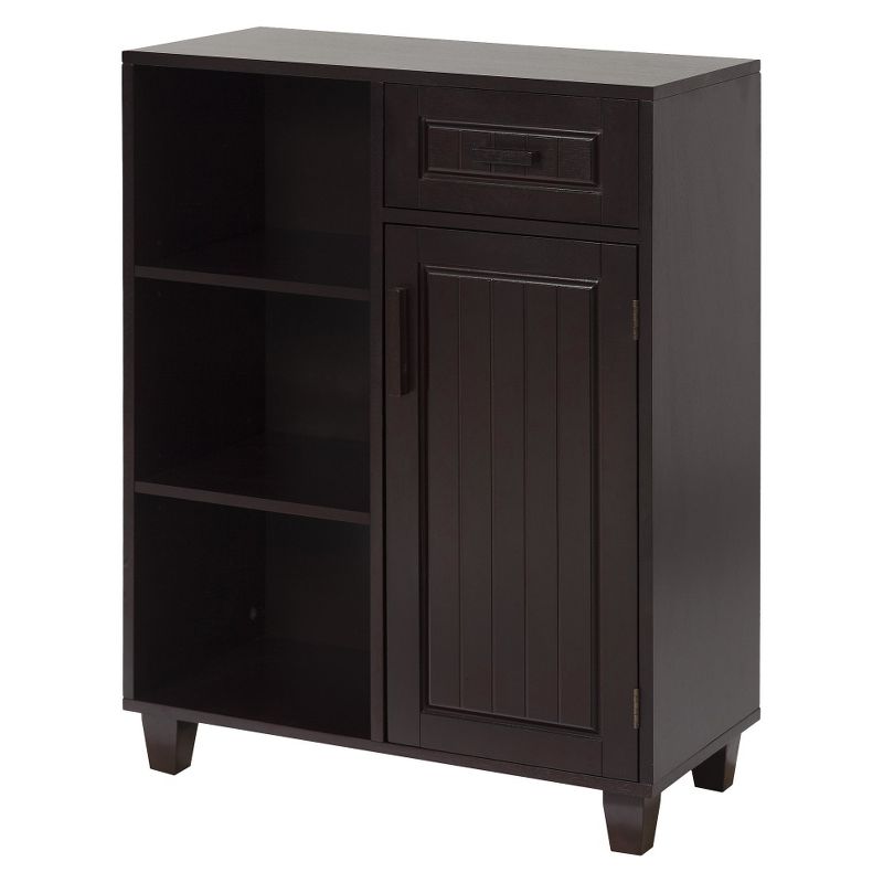 Catalina Floor Cabinet Dark Espresso Brown - Elegant Home Fashions