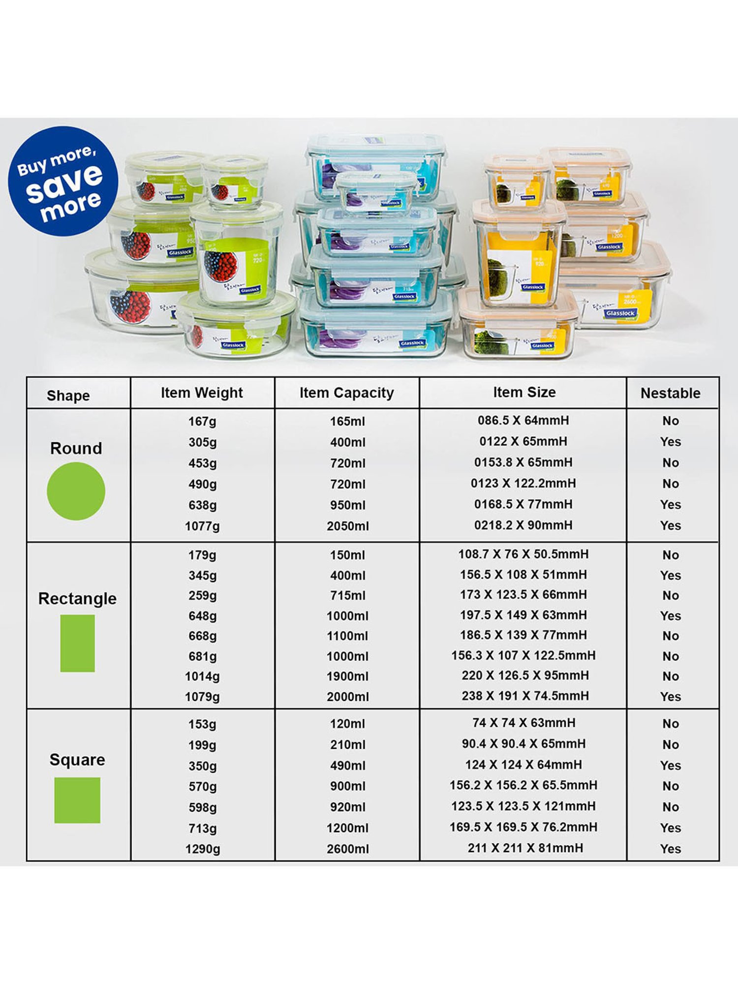 Glasslock Transparent Glass 400 ml Jars and Container