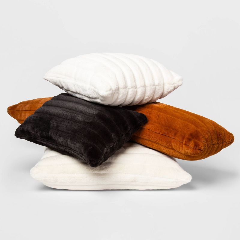 Bed Lumbar Channeled Faux Fur Pillow Cream - Project 62™ + Nate Berkus™