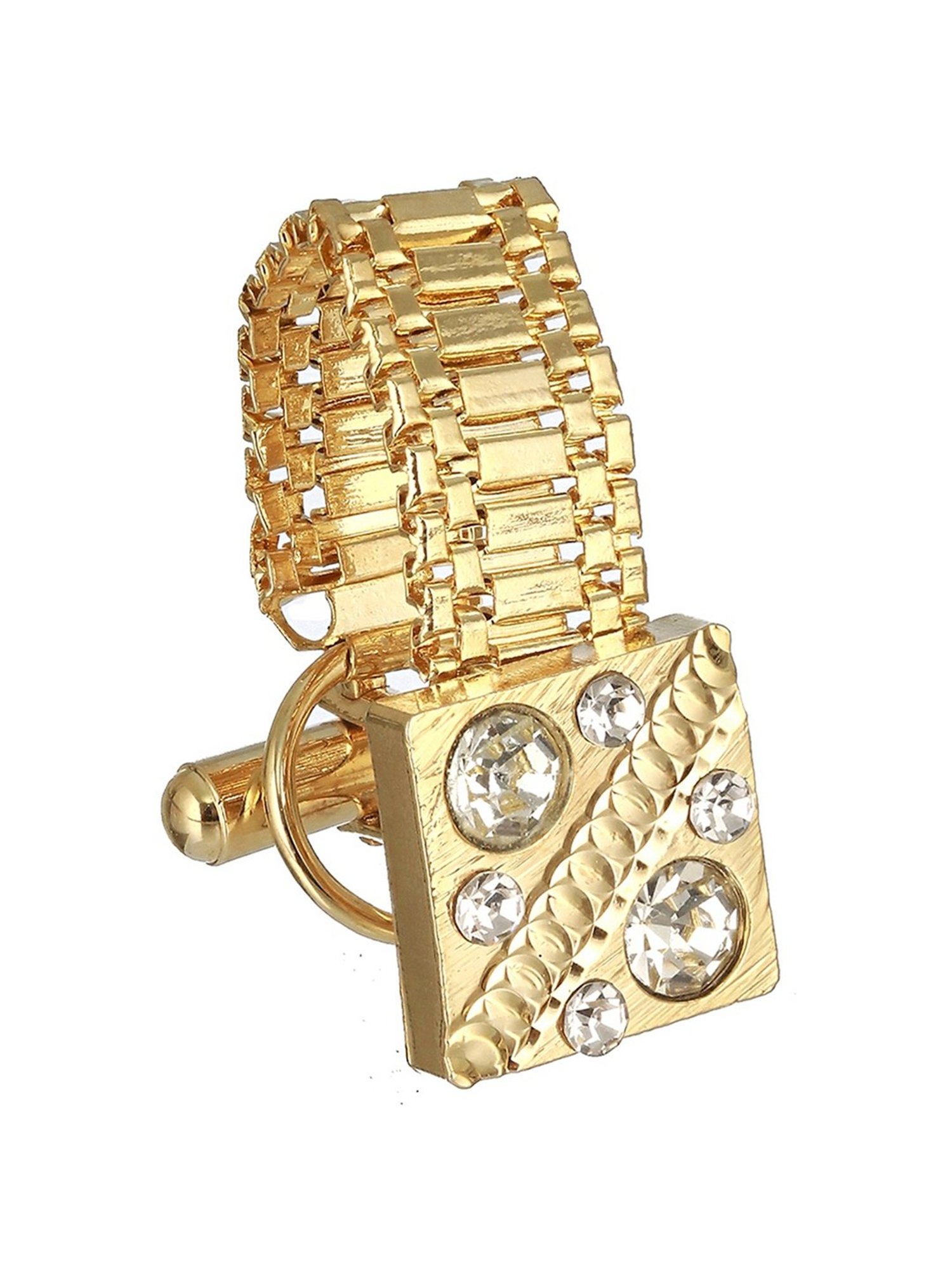 Bold by Priyaasi Halo Circle Golden Cufflinks for Men