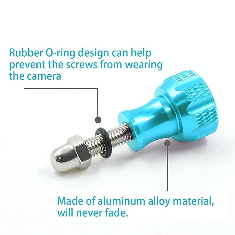 Alloy Thumb Screw Long Thumb Screw with Cap  3Pcs Thumb Bolt Screw Compatible with GoPro Hero 87654321 Camera and All Slots Fully Accessible Blue
