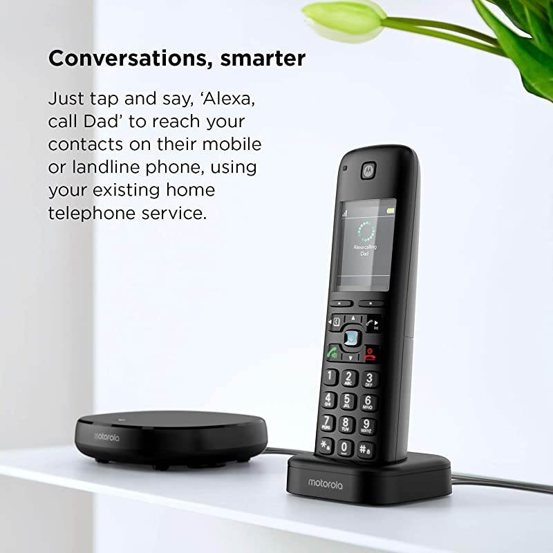 AXH02 DECT 60 Smart Cordless Phone and Answering Machine with Alexa Builtin 2 Cordless Handsets Included