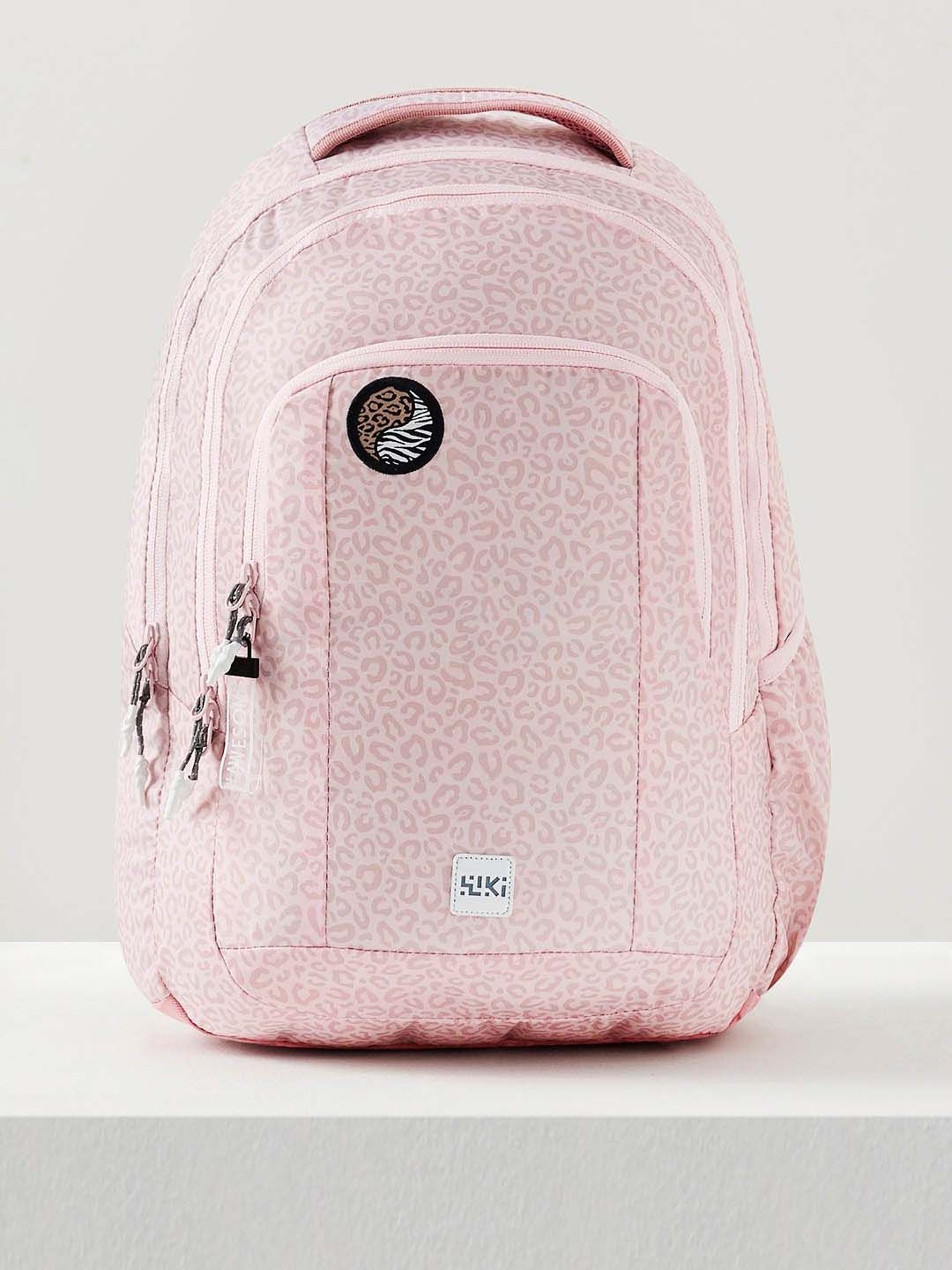 Wiki Back to School 2 Peach Polyester Printed Backpack - 30 Ltrs