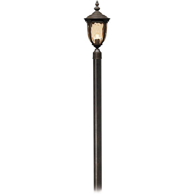 John Timberland Modern Outdoor Post Light with Pole Veranda Bronze 103" Champagne Glass for Exterior Garden Yard