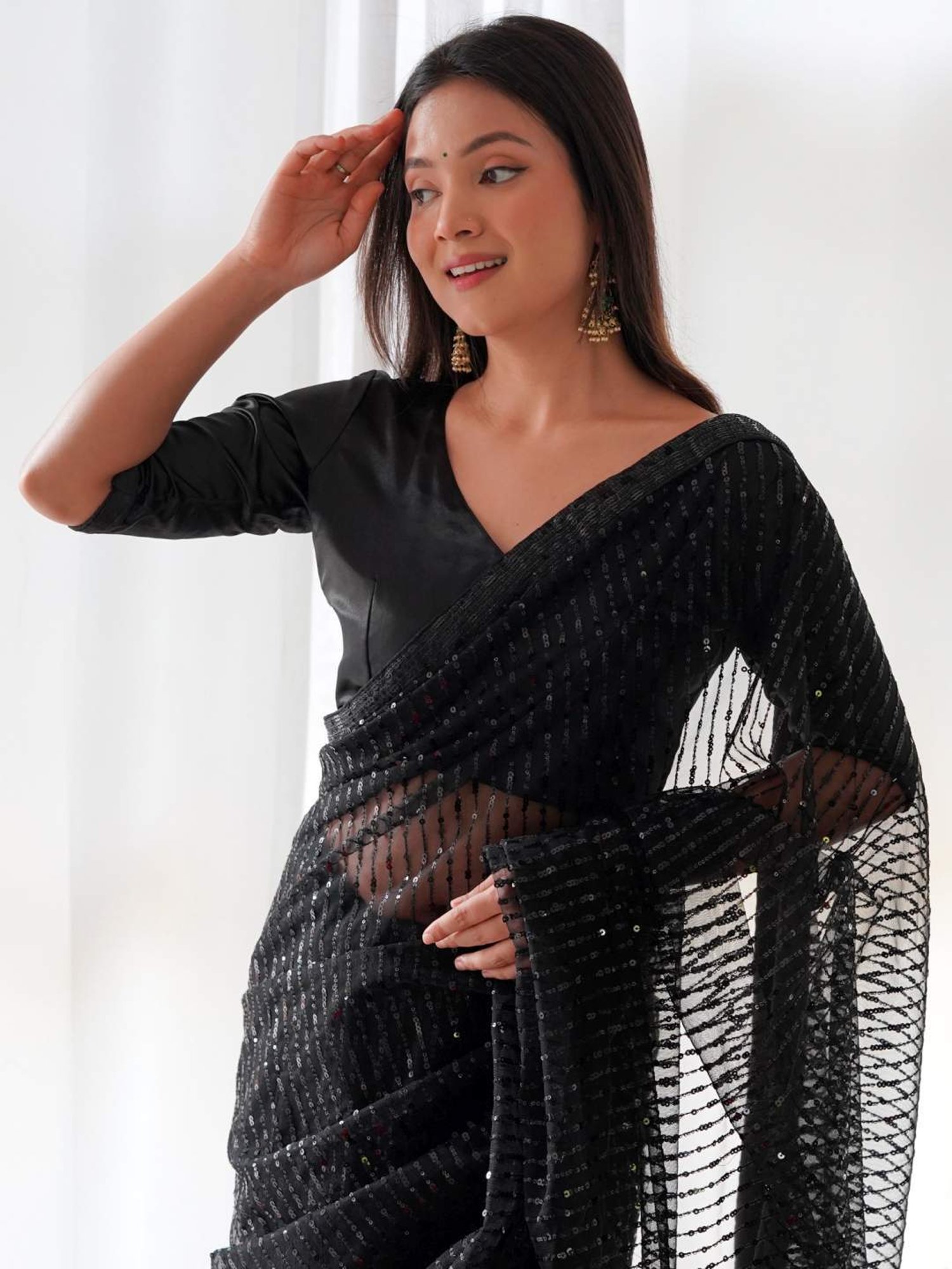 Unnati Silks Grey Cotton Printed Saree With Unstitched Blouse