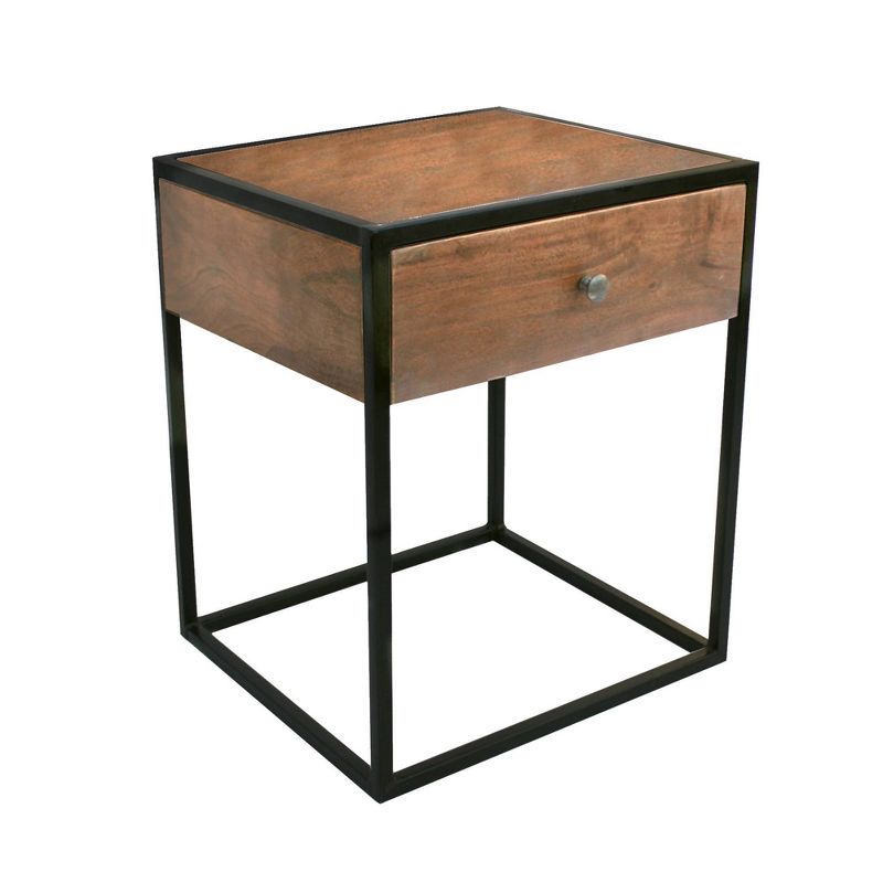 Wooden End Table Caramel - The Urban Port