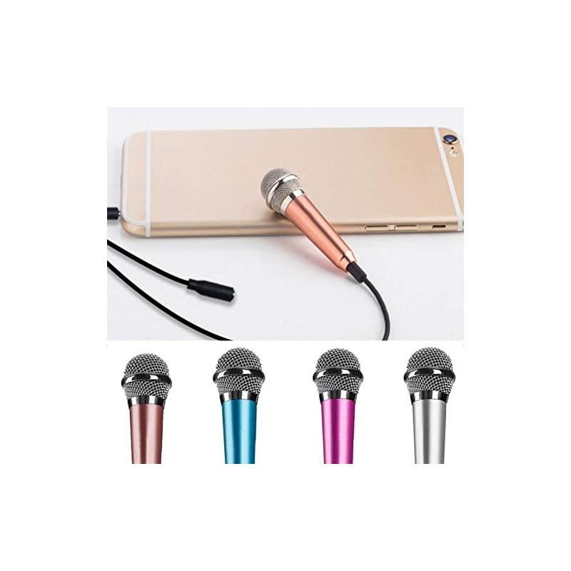 Microphone Portable VocalInstrument Microphone for Mobile Phone Laptop Notebook Apple iPhone Samsung AndroidRose Gold