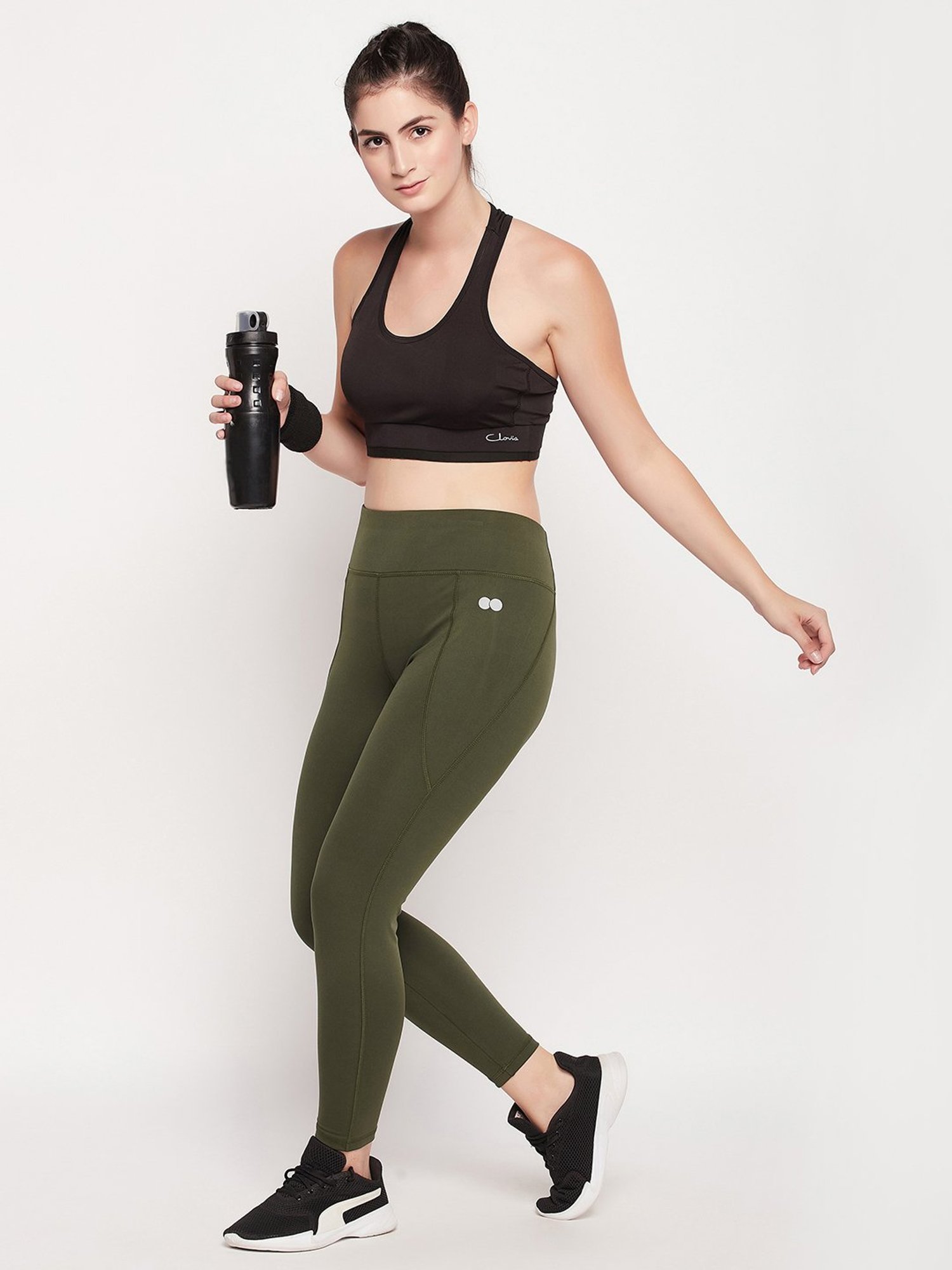 KENDALL + KYLIE Black Cotton Sports Tights