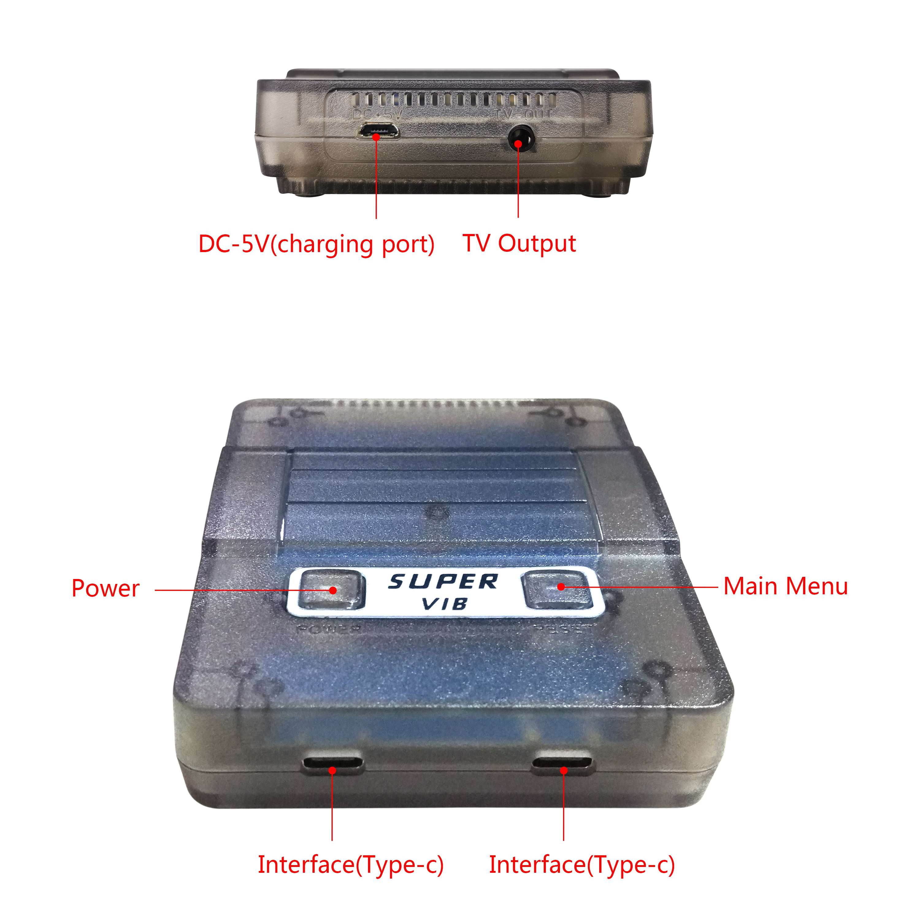 Super vib-tv vibrating handle SNES video game machine vibration game red and white machine FC home game machine (128M)