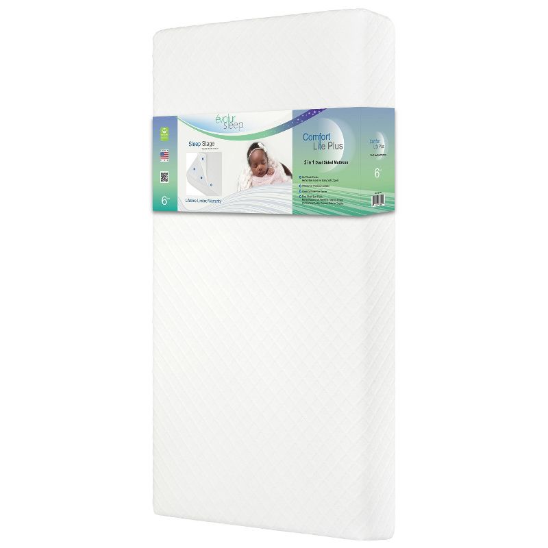 Evolur Comfort Lite Plus Fiber Crib and Toddler Mattress