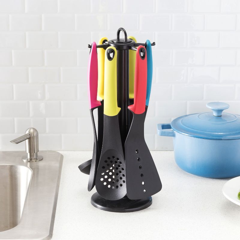 Home Basics 6 Piece Silicone Utensil Set, Multi-Color