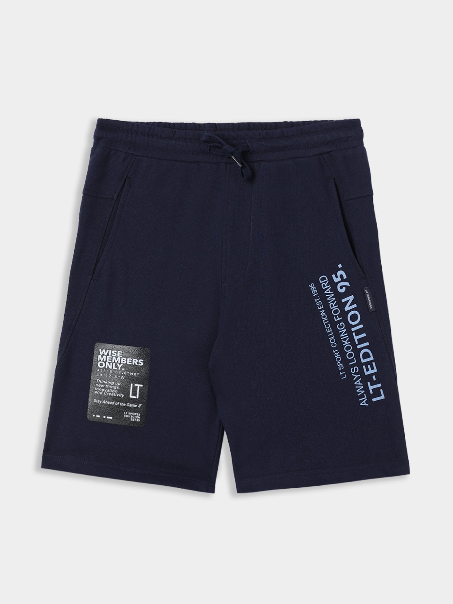 Lil Tomatoes Kids Navy Printed Bermuda