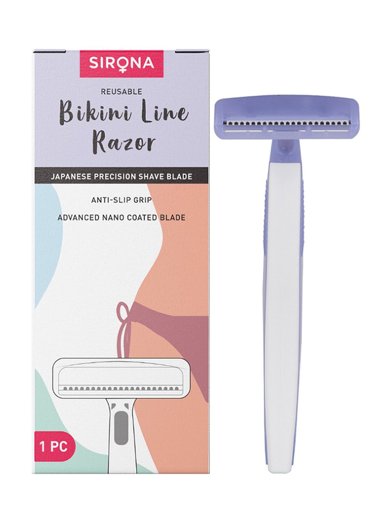 Sirona Reusable Bikini Line Razor with Japanese Precision Shave Blade