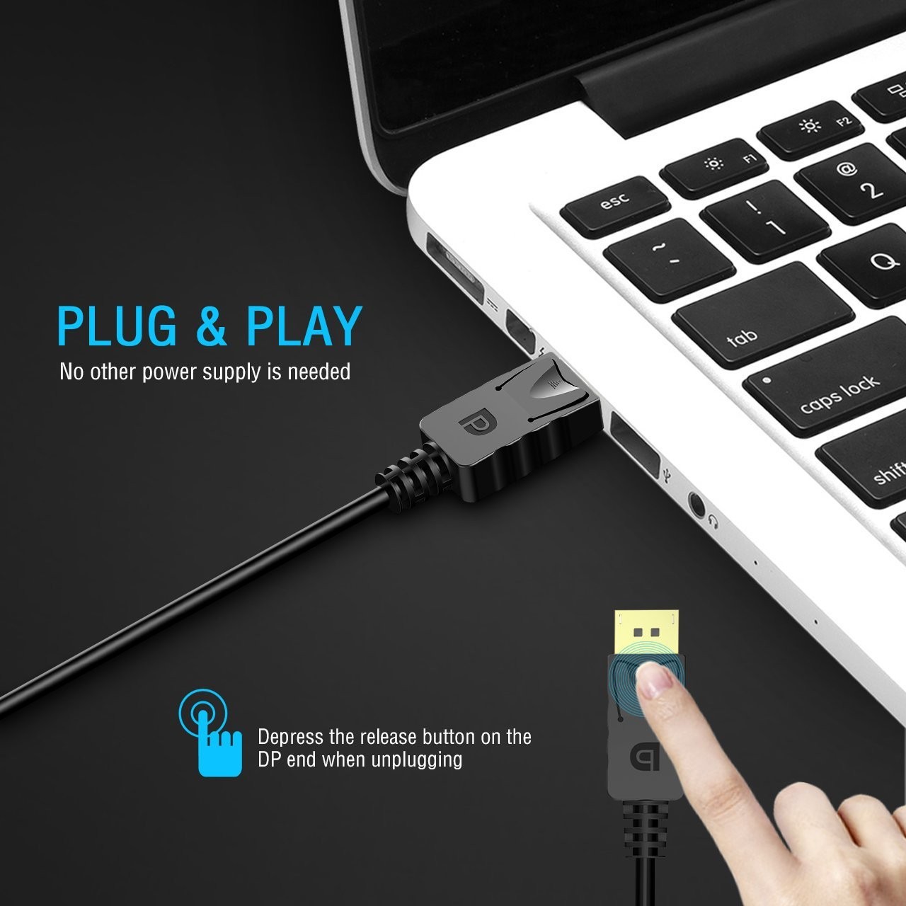 DP male to DVI Female Adapter Video Display Port Cable Converter for PC Laptop Black