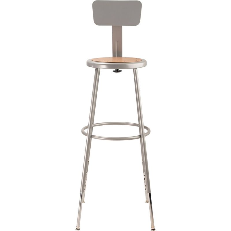 2pk Adjustable Heavy Duty Steel Stool with Backrest Gray - Hampton Collection