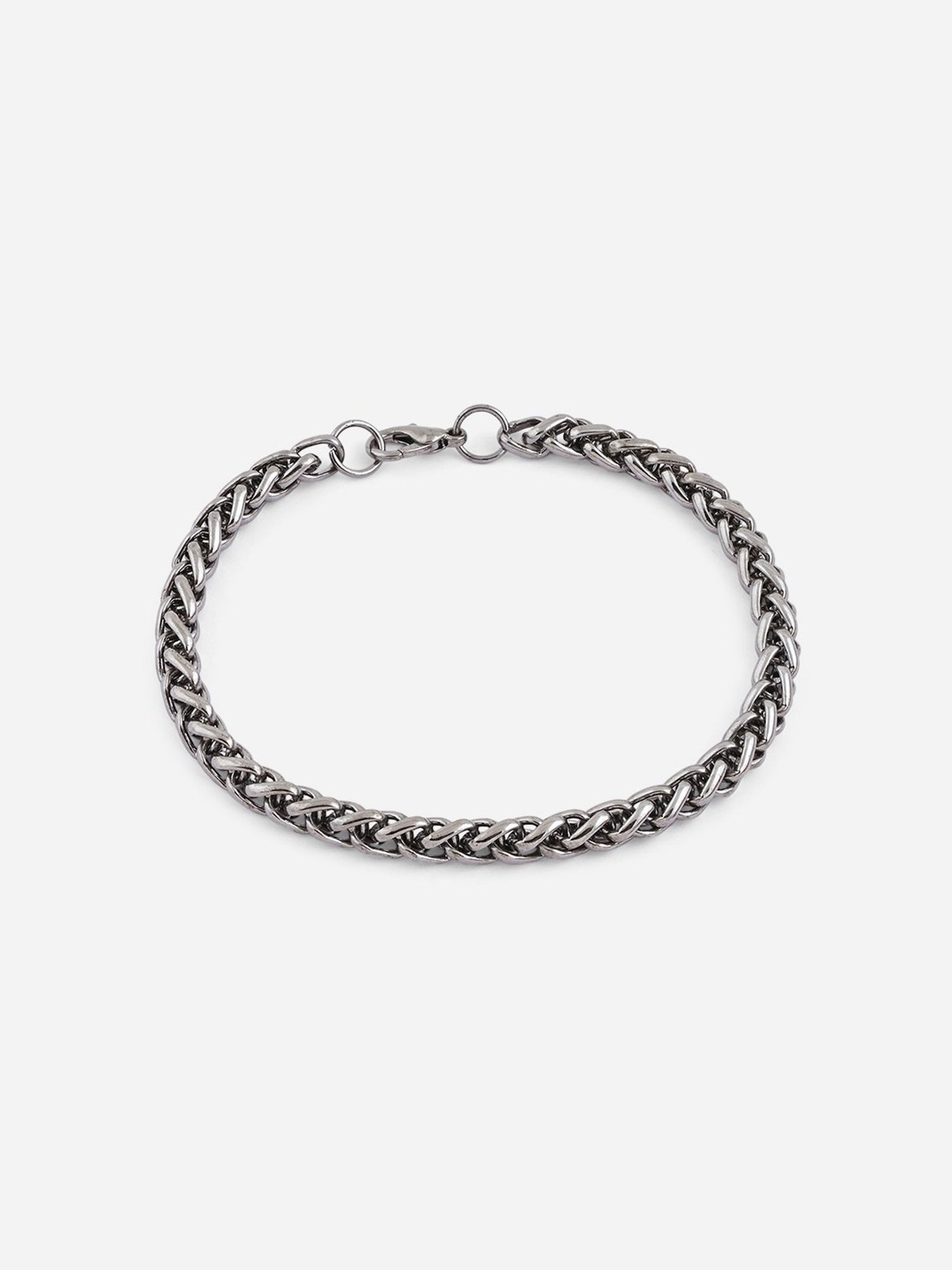 The Bro Code Aqua Green Party Men's Beaded, Cuban Link with Fabric Knotted Stack Bracelet - Set of 4