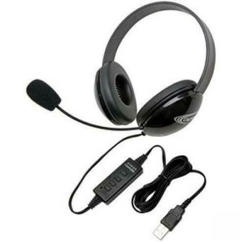 Califone Listening First Stereo Headset Black Over-The-Head Noise Reduction, Mic