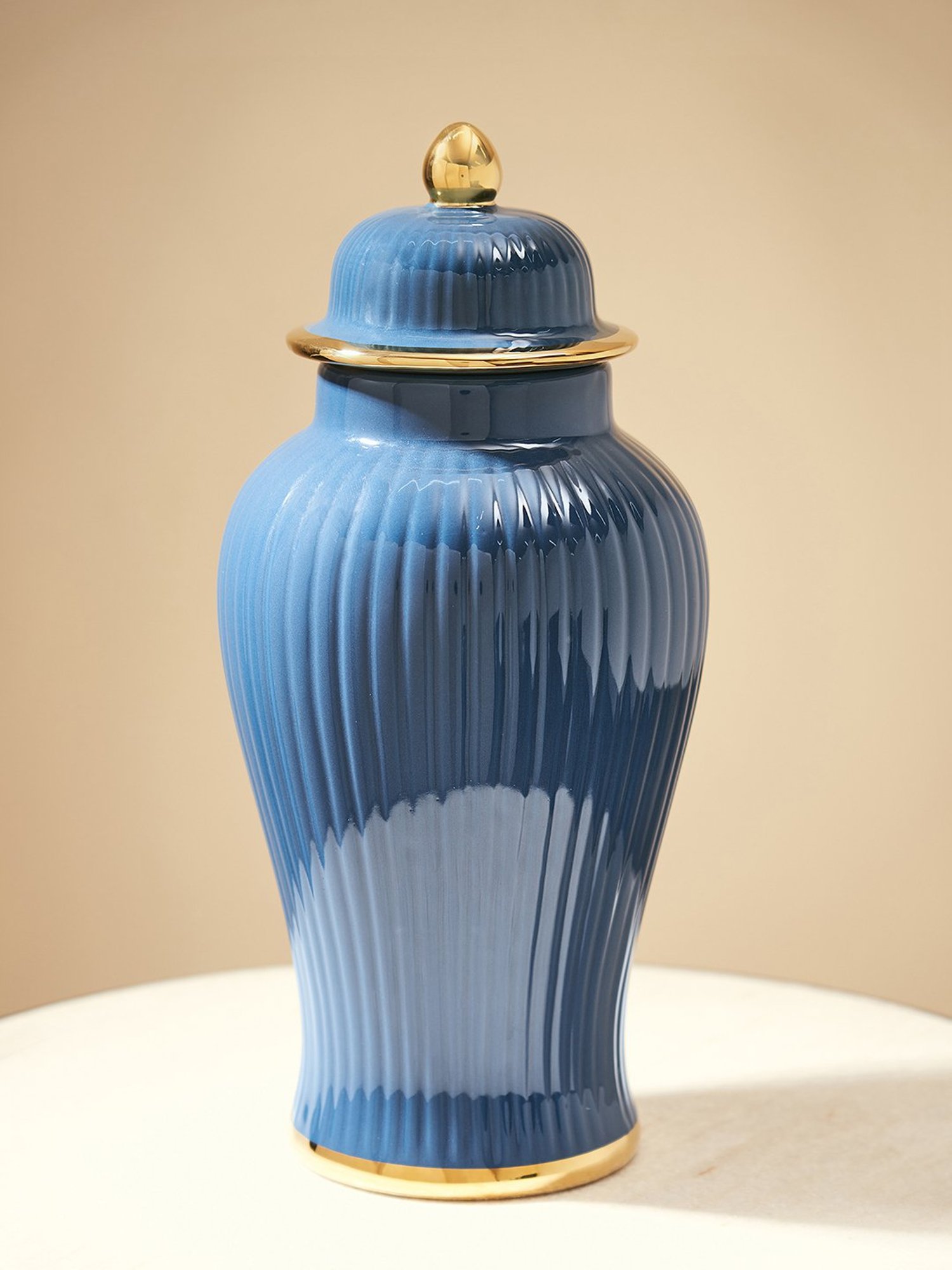 Pure Home and Living Blue Ceramic Textured Jars