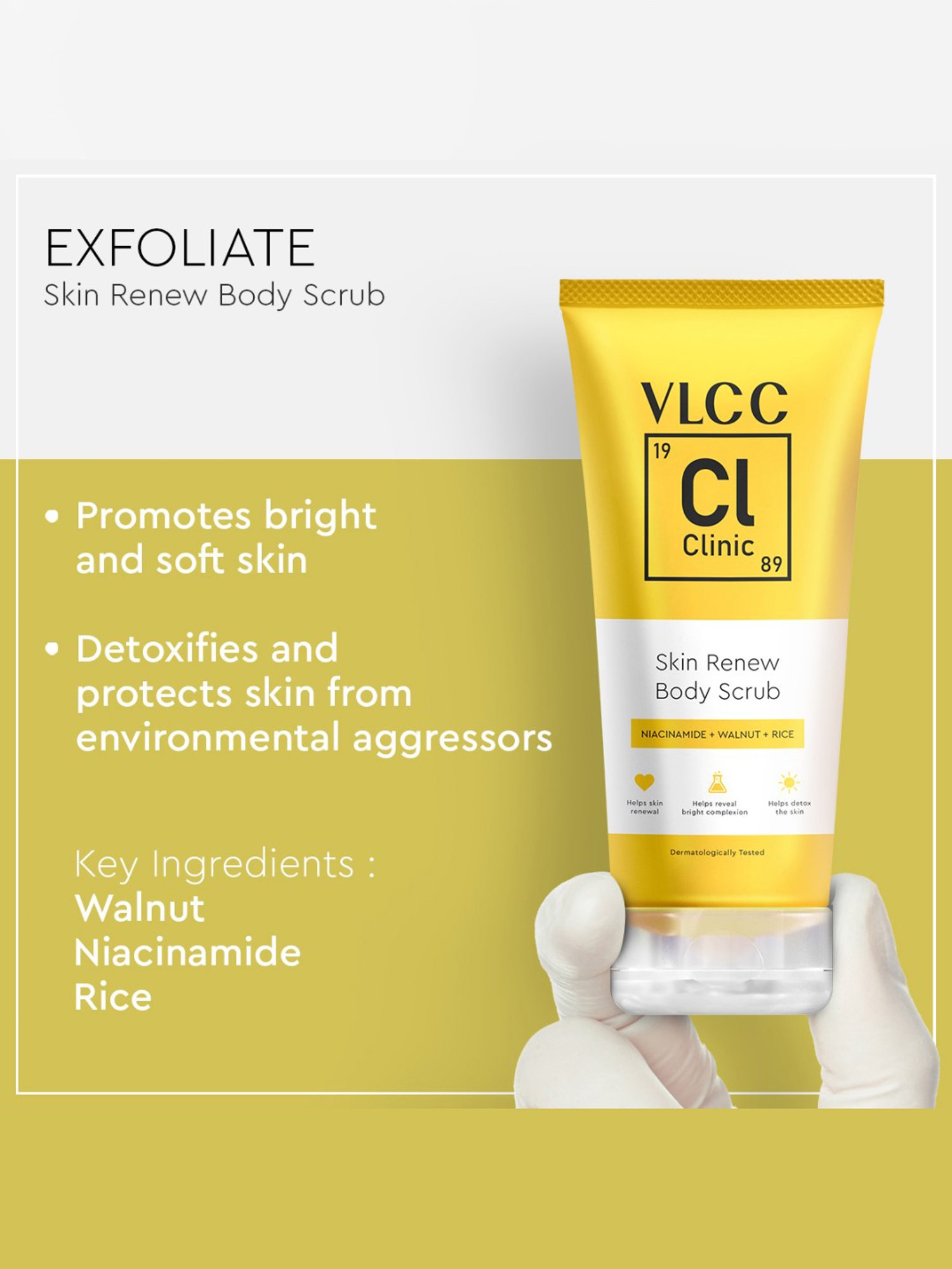 VLCC Clinic Cellulosic Peeling Face Scrub & Skin Renew Body Scrub Combo