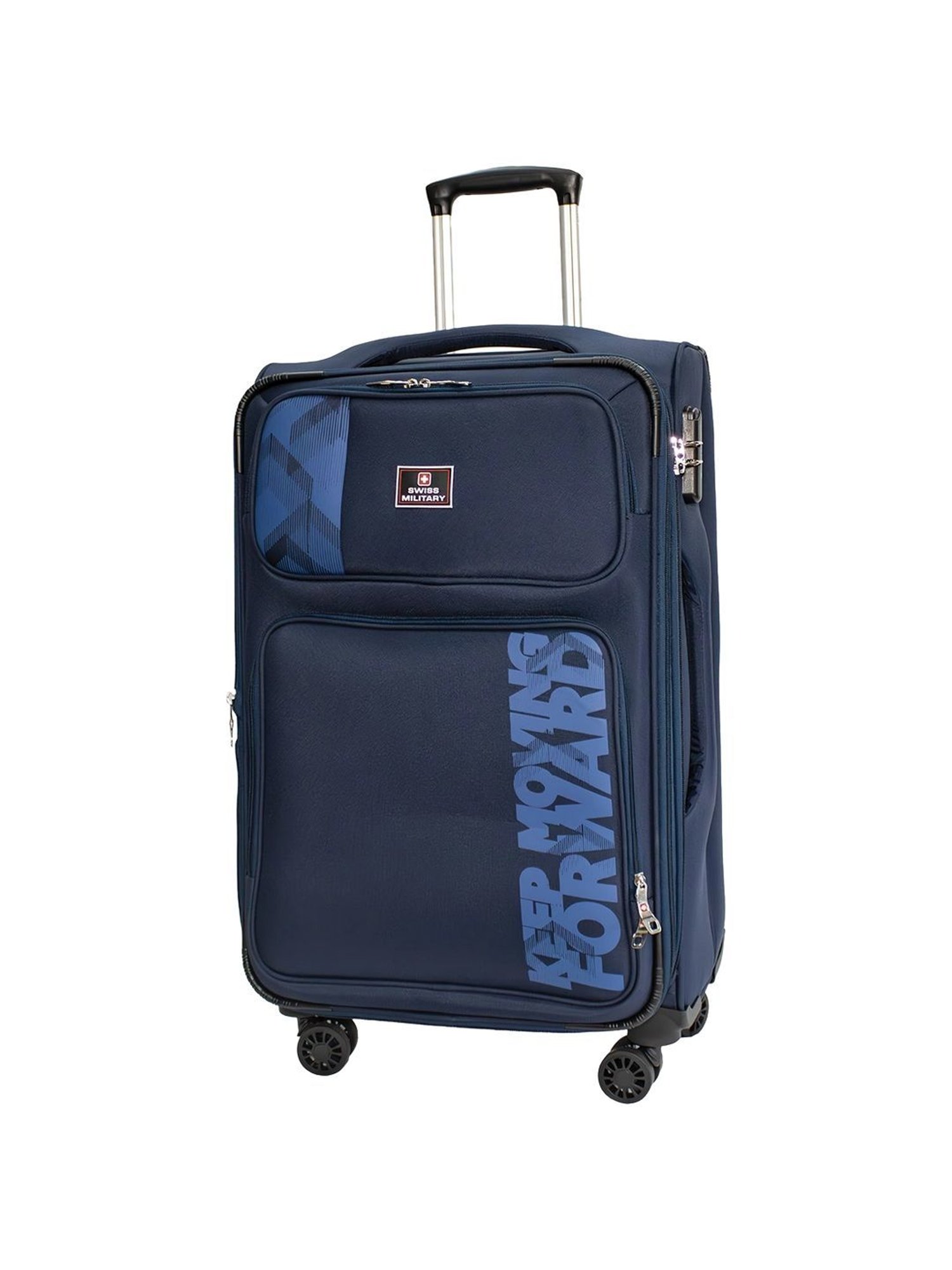 Swiss Military Navy 8 Wheels Medium Check-in Luggage