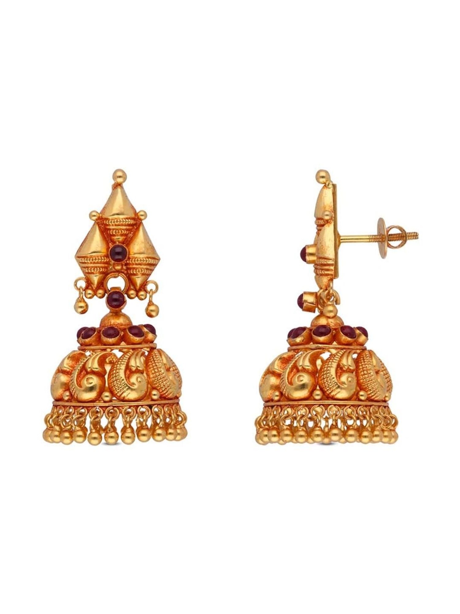 CKC Regal Multi-Tiered Gold Jhumka Eardrops